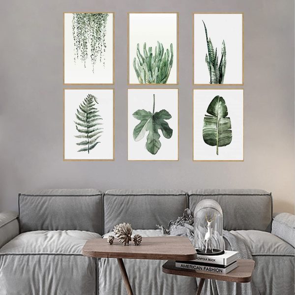 Plant Prints canvas art Home decor, Set of 6?? 8x10 Unframed?? Poster Canvas Print, Plant Painting Dewcor for Living Room (color 1) - Image 3