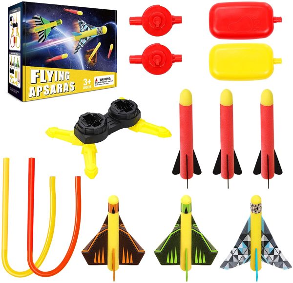 Toy Rocket Launcher for Kids- Air Rocket Toy Includes 3 Rockets & 3 Aircraft Launch Models, Fun Outdoor Toy for Boys and Girls for Age 3 4 5 6 7+Years Old Gifts Toys for Kids. - Image 4