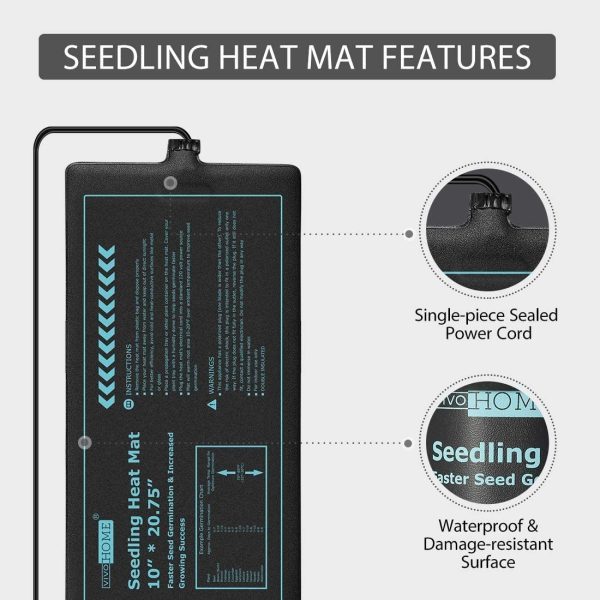 VIVOHOME Waterproof Seedling Heat Mat for Seed Propagation and Increase Germination Success (10 Inch x 20.75 Inch) - Image 4