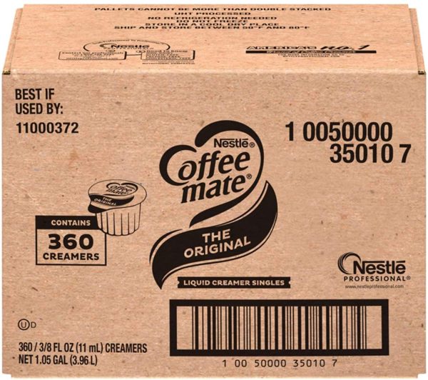 Nestle COFFEE-MATE Coffee Creamer, Original, 0.375oz Liquid Creamer Singles, Pack of 360