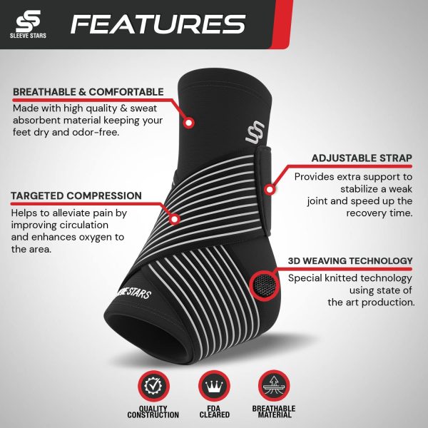 Sleeve Stars Ankle Brace for Plantar Fasciitis, Ankle Wrap Heel Brace for Heel Pain, Ankle Support Protector Foot Brace, Ankle Brace for Women and Men - Image 5