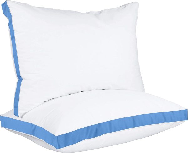 Utopia Bedding Gusseted Pillow (2-Pack) Premium Quality Bed Pillows - Side Back Sleepers - Blue Gusset - King - Image 3