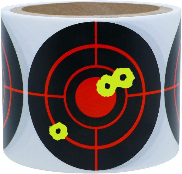 Target Pasters 3 Inch Round Adhesive Shooting Targets - Target Dots - Fluorescent Red and Black (Fluorescent Red+Black) - Image 3