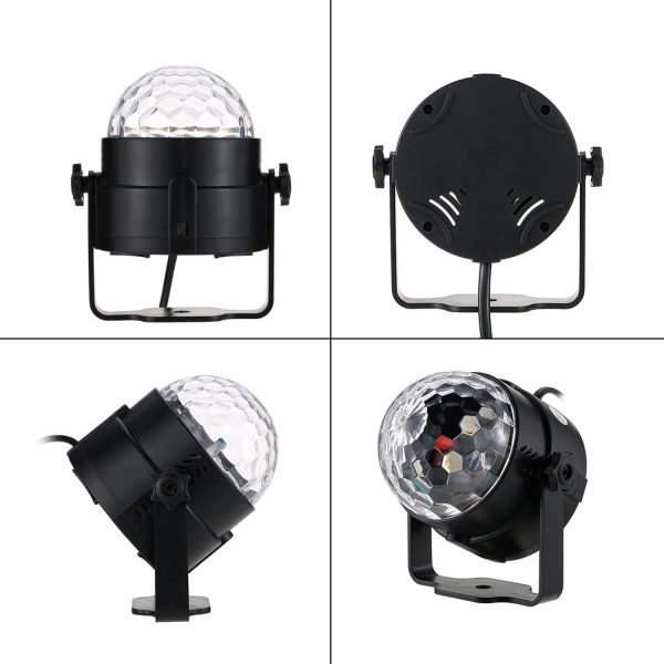 Party lights Disco Ball WINSAFE LED Strobe Lights Sound Activated, RBG Disco lights,dj lights,Portable 7 Modes Stage Light for Home Room Dance Parties Birthday Bar Karaoke Xmas Wedding Show Club Pub with Remote (1 PACK) - Image 2