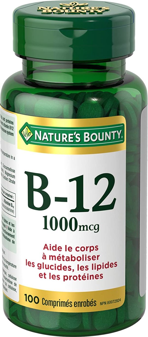 Nature's Bounty Vitamin B12 1000mcg 100 Tablets Helps the Body Metabolize Carbohydrates Fats and Proteins Helps in Normal Immune System Function and to Metabolize Energy, Multi-colored - Image 4