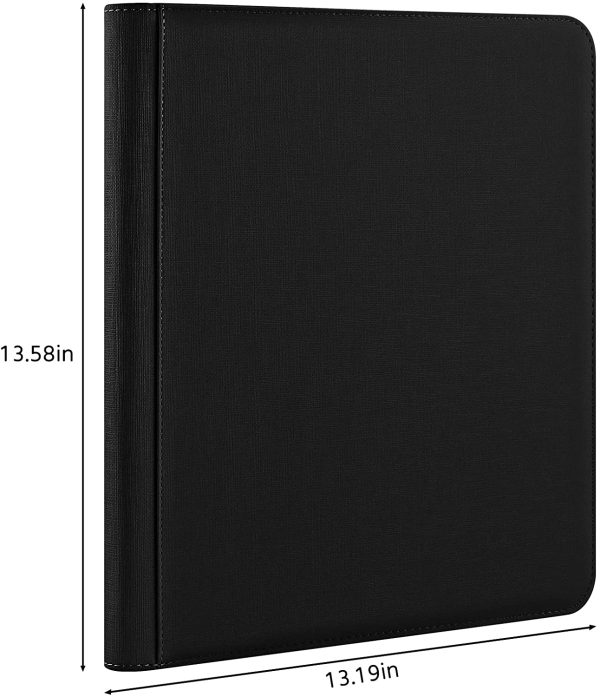 Trading Cards Album,Card Collector's Album Contains 20 Premium 12 Pages and Can Hold Up to 480 Cards, Zipper Binder Card Holder-Black - Image 6