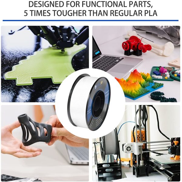 3D PLA Printer Filament, 1.75mm +/- 0.03mm, 3D Printing Material PLA-at, Net Weight 1kg Spool (2.2lbs), 330m/1082ft per Roll with Vacuum Package - Image 2