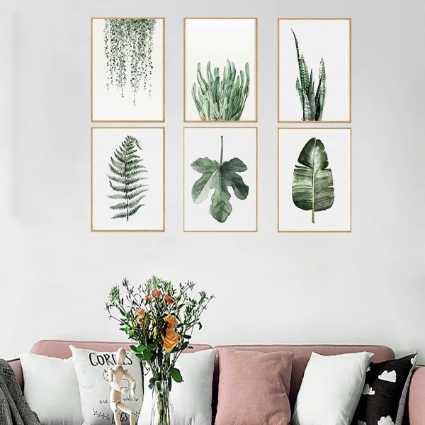 Plant Prints canvas art Home decor, Set of 6?? 8x10 Unframed?? Poster Canvas Print, Plant Painting Dewcor for Living Room (color 1) - Image 4