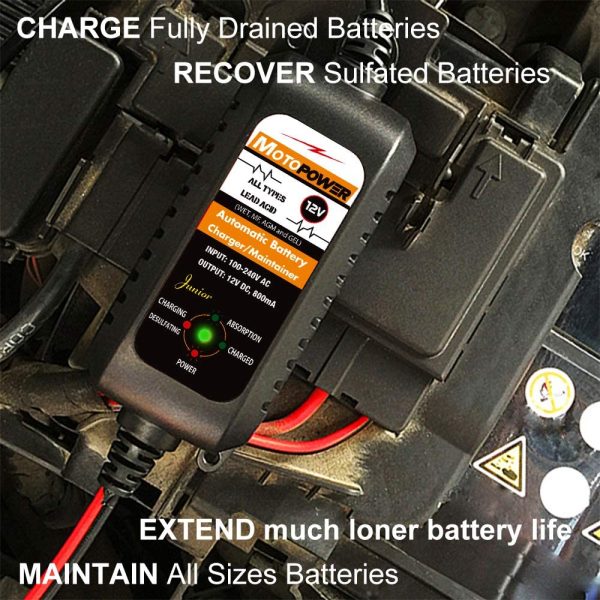 MP00205A 12V 800mA Fully Automatic Battery Charger/Maintainer - Image 3