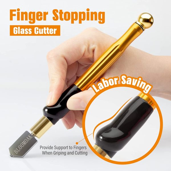 Professional Carbide Tungsten Alloy Handle Glass Cutter Tool with Range 2-19mm Professional Cutter for Thick Glass Mosaic and Tiles - Pencil Shape & Design (Glass Cutter) (Regular) - Image 7