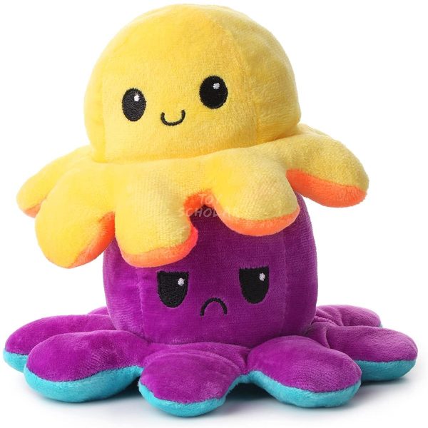 Toy Scholar Octopus Plushie Reversible / Pieuvre Peluche Reversible, Reversible Octopus Plush / Poulpe Reversible | Mood Octopus Plushies, Flip Octopus Plush, Flippy Octopus, Reversible Squid Plush - Image 6