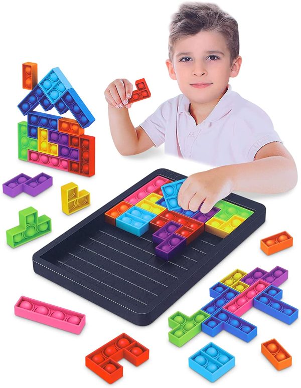 LITTLEFUN Silicone Building Block Puzzle Game Fidget Toys for Kids Anti-Stress Brain Games - Pop Gifts - Image 6