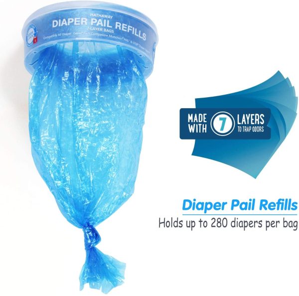 Diaper Pail Refill Bags, Compatible with Diaper Genie Pails,4-6 Months Supply,1120 Count (Pack of 4) - Image 6