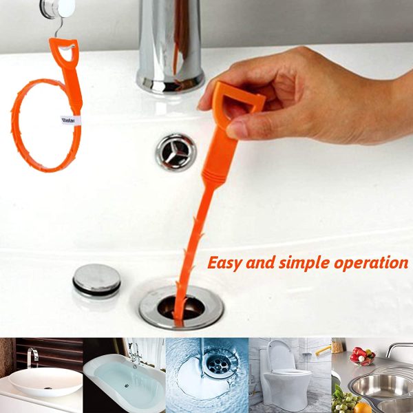 5 Pack Drain Snake Hair Drain Clog Remover Cleaning Tool