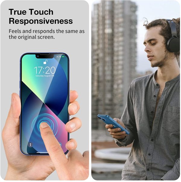 [3 Pack] EGV 3 Pack Screen Protector for iPhone 13 / iPhone 13 Pro 6.1 inch, Tempered Glass, HD Screen, Bubble Free, Anti-Scratch, Case Friendly, Film Easy Installation Tray, Sensitive Touch, Ultra-Thin - Image 2