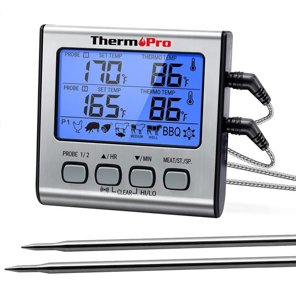 ThermoPro TP-17 Dual Probe Digital Cooking Meat Thermometer Large LCD Backlight Food Grill Thermometer with Timer Mode for Smoker Kitchen Oven BBQ - Image 7