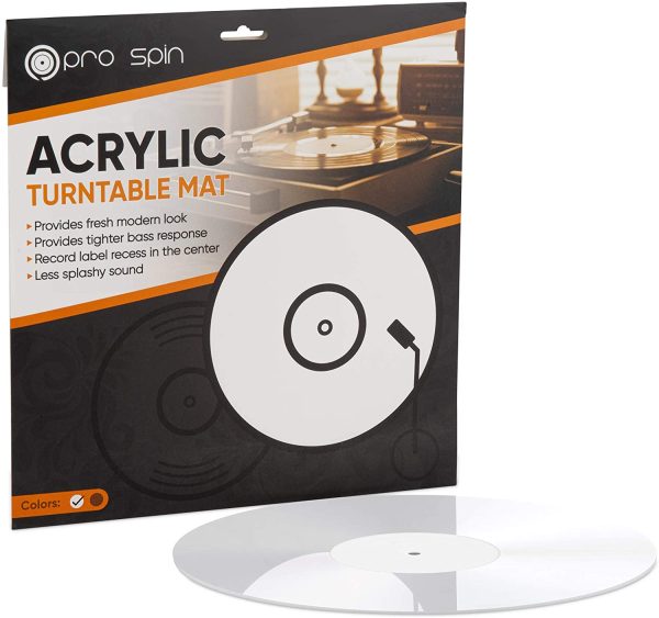 White Turntable Mat by Pro Spin ??Acrylic Slipmat for Vinyl LP Record Players ??High-Fidelity Audiophile Acoustic Sound Support for DJs ??Help Reduce Noise Due to Static and Dust - Image 6