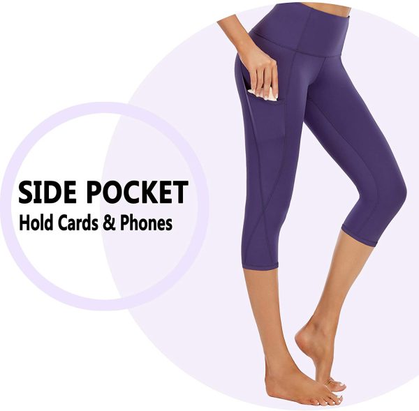 SNUOEN Yoga Pants for Women High Waist Side Pockets Leggings Mesh Workout Tights - Image 5