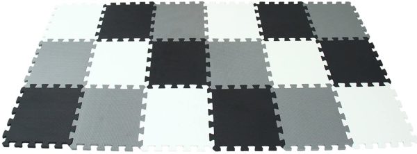 MQIAOHAM playmat foam play tiles interlocking play mat baby play mats for kids floor mats for children foam playmats jigsaw mat baby puzzle mat 18 pieces children rug crawl white black grey 101104112 - Image 5