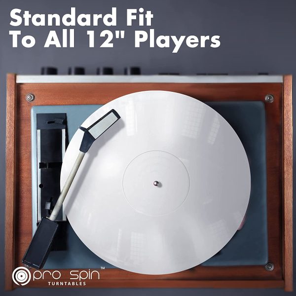 White Turntable Mat by Pro Spin ??Acrylic Slipmat for Vinyl LP Record Players ??High-Fidelity Audiophile Acoustic Sound Support for DJs ??Help Reduce Noise Due to Static and Dust - Image 8