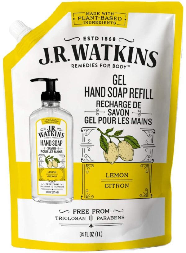 J.R. Watkins Lemon Gel Hand Soap Refill Pouch, Scented Liquid Hand Wash for Bathroom or Kitchen, USA Made and Cruelty Free, 1 Liter - Image 7