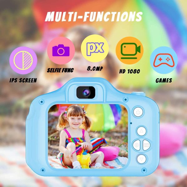 Kids Camera Toys for 3-8 Year Old Boys Girls Joyjam 8.0 MP Children's Digital Cameras for Children Video Record Electronic Toy Birthday Gifts Christmas Blue - Image 4