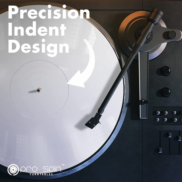 White Turntable Mat by Pro Spin ??Acrylic Slipmat for Vinyl LP Record Players ??High-Fidelity Audiophile Acoustic Sound Support for DJs ??Help Reduce Noise Due to Static and Dust - Image 4