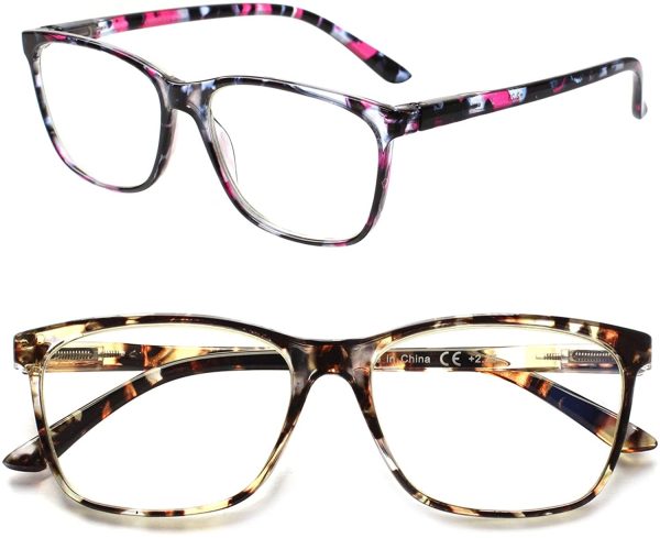 SIGVAN Ladies Reading Glasses Blue Light Blocking Spring Hinge Fashion Pattern Print Eyeglasses for Women - Image 5