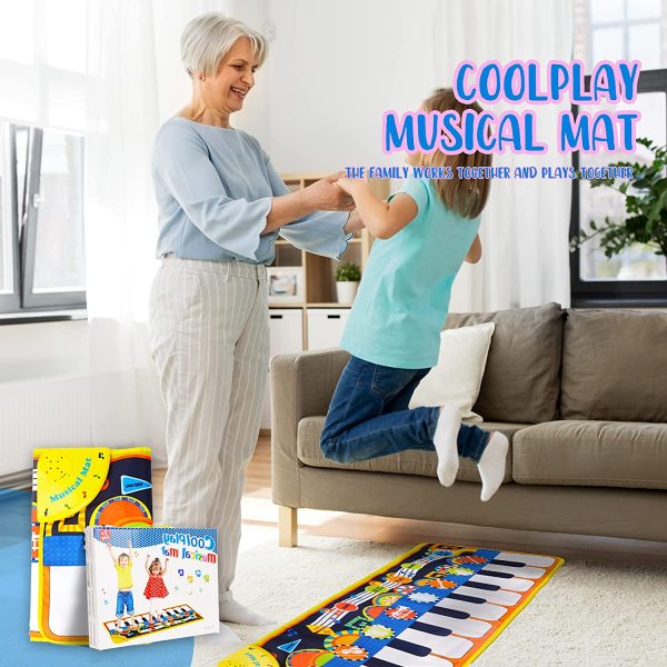 14 * 40 Inches Baby Piano Musical Mat for 1-5 Years Old Kids with 8 Instruments Sounds, 5 Functions, 10 Note Keys, Adjustable Volume, Kids Piano Toys Gifts for Girls and Boys - Image 5