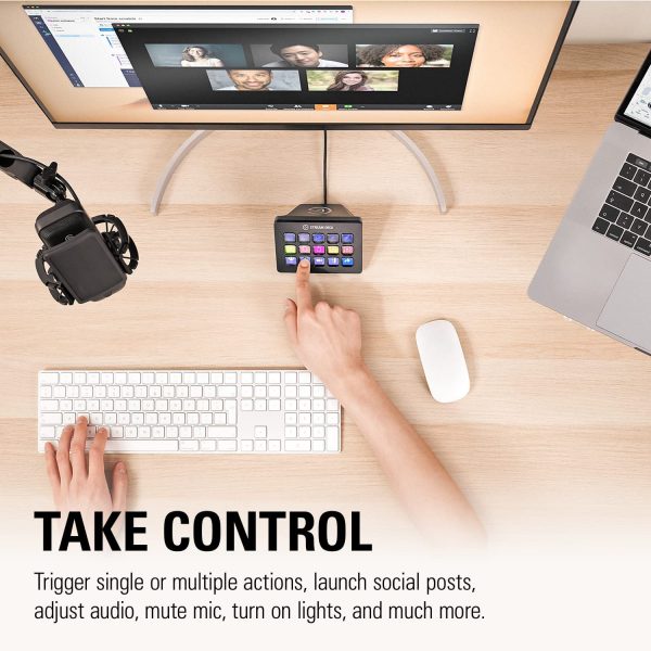 Stream Deck - Tactile Control Interface, 15 Customizable LCD Keys, Trigger Actions in apps, OBS, Twitch, YouTube and More, Detachable USB-C, Windows 10, macOS 10.13 or Later Black 10GBA9901 - Image 4