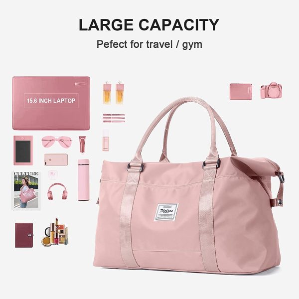 Sport Travel Duffle Bag Large Gym Tote Bag for Women, Weekender Bag Carry on Bag for Airplane, Ladies Beach Bag Overnight Bag Waterproof Bag Luggage Bag with Wet Bag - Image 4