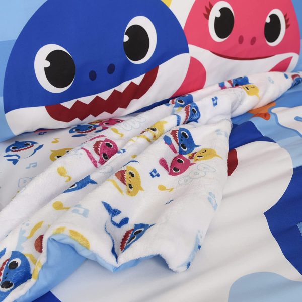 Baby Shark Toddler Bedding Set EXPRESSIONS (3 Piece Set, Fits Standard Crib Mattress) Includes Microfiber Reversible Comforter, Fitted Sheet, Pillowcase for Kids (Official Baby Shark Product) - Image 5