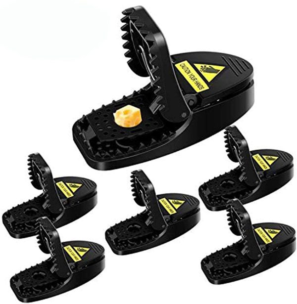 Mouse Trap, Mice Trap 6 Packs, Rat Trap That Work Best Snap Traps for Small Mice and Mouse, Sensitive, Safe and Reusable Quick Killer, Effective Indoor/Outdoor Mouse Catcher, Black - Image 4