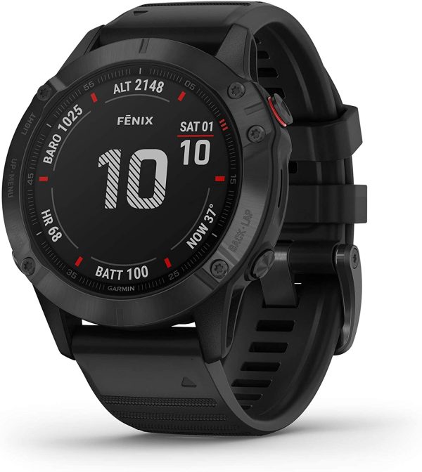 Garmin Fenix 6 Pro, Premium Multisport GPS Watch, Features Mapping, Music, Grade-Adjusted Pace Guidance and Pulse Ox Sensors, Black - Image 4