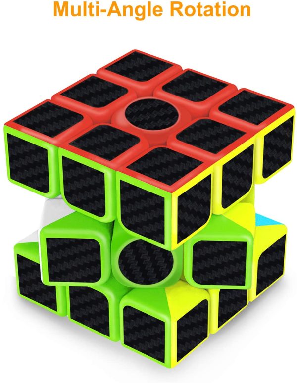 Magic Cube, Gritin 3x3x3 Smooth Speed Cube 3D Puzzles Cube with Vivid Color Carbon Fiber Surface - Ultra Durable and Flexible Easy Turning for Brain - Image 3