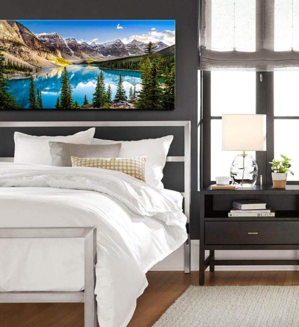 Wall Pictures for Living Room Moraine Lake Landscape Banff National Park Photos Mountain Painting Living Room Artwork for Walls Prints Nature Wall Art Modern Wall Pictures for Bedroom Canvas Wall Art - Image 6