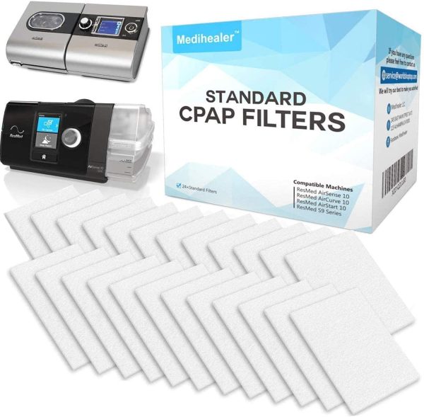 Standard CPAP Filters Fit ResMed - Premium Disposable Universal CPAP Filter Supplies for ResMed AirSense 10 - ResMed AirCurve 10-ResMed S9 - AirStart - Series Machines - Medihealer Replacement Filters (24 PACK) - Image 2