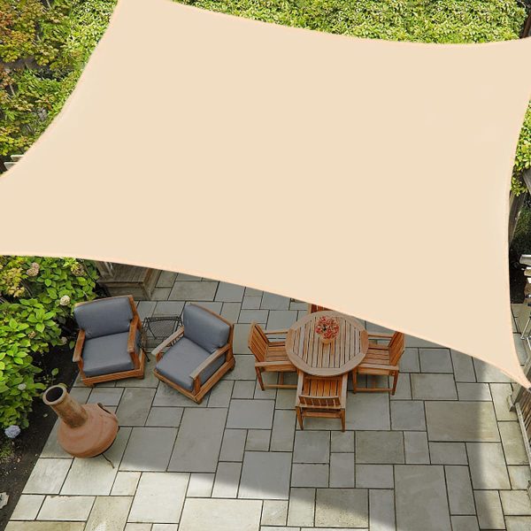 Outdoor Waterproof Sun Shade Sail Canopy Rectangle UV Block for Patio and Garden,Backyard Lawn (Creamy White, 6.5??X10') - Image 5