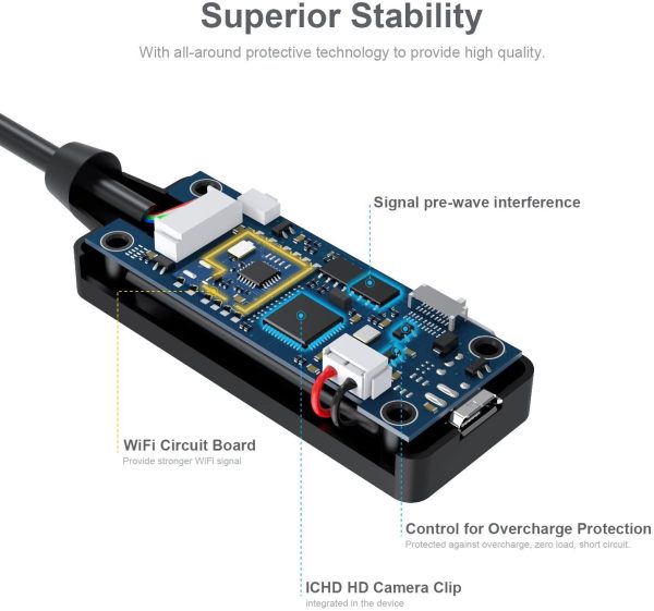 Wireless Endoscope, NIDAGE 5.5mm Diameter 1080P 2.0 MP HD Semi-Rigid WiFi Borescope Inspection Camera IP67 Waterproof Snake Camera for Android & iOS Smartphone Tablet (11.5FT) - Image 5