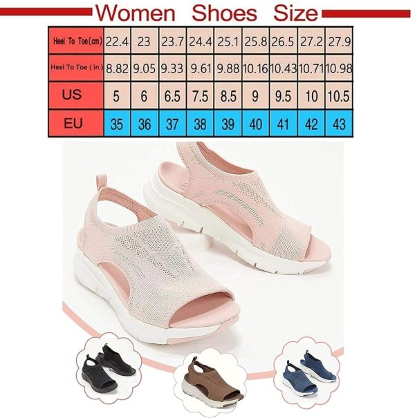 Summer Washable Slingback Orthopedic Slide Sport Sandals,Orthopedic Slide Sport Sandals, Super Comfy Sports Knit Sandals,Mesh Soft Sole Casual Women's Shoes - Image 3