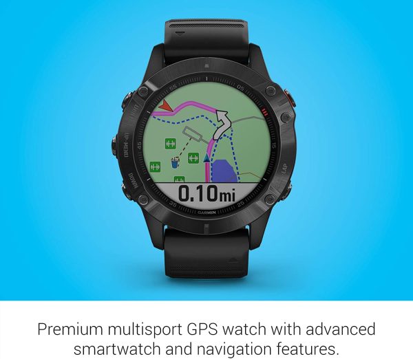 Garmin Fenix 6 Pro, Premium Multisport GPS Watch, Features Mapping, Music, Grade-Adjusted Pace Guidance and Pulse Ox Sensors, Black - Image 7