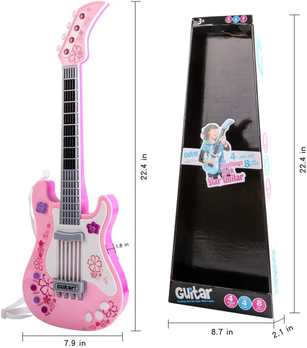 Kids Guitar for Girls Boys Kids Toy Guitar Pink Guitar Musical Instruments Birthday Gift Party Favor for Girls Kids (Pink)