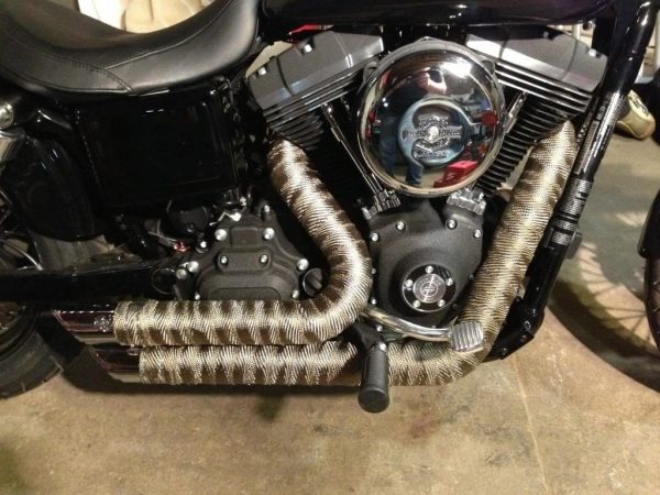 2" x 25' Titanium Exhaust Header Wrap for Motorcycle Exhaust Tape with Stainless Ties - Image 4