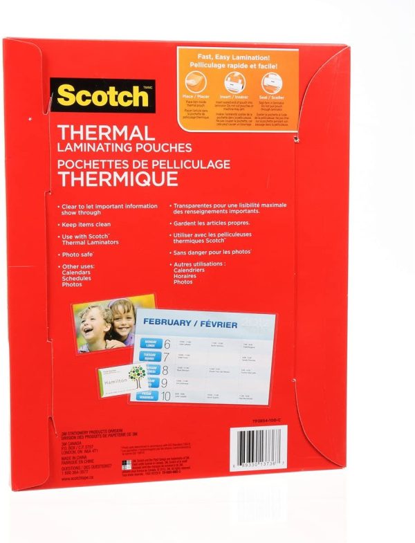 Thermal Laminating Sheets, 9" x 11.5", 3-Mil Thick, 100 Laminating Pouches - Image 2