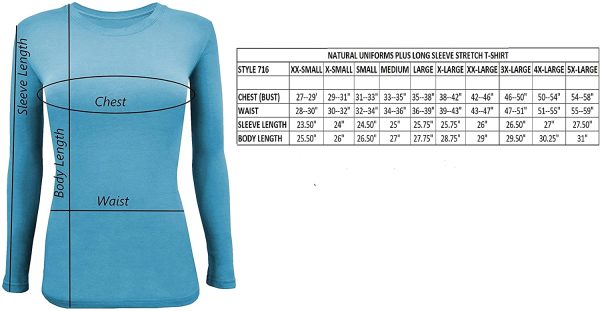 Natural Uniforms Women's Long Sleeve Underscrub Stretch T-Shirt Scrub Top - Image 2