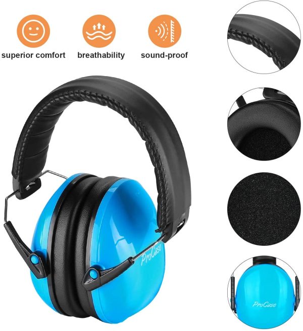 ProCase Kids Noise Cancelling Safety Ear Muffs, SNR 27dB Hearing Protection Noise Reduction Earmuffs Ear Defenders for Babies Toddlers Children ?CBlue - Image 3