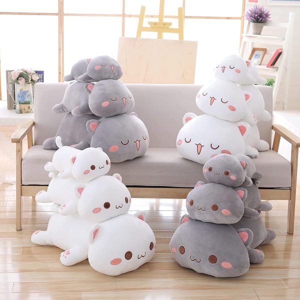 Cute Kitten Plush Toy Stuffed Animal Pet Kitty Soft Anime Cat Plush Pillow for Kids (Gray A, 2") - Image 2