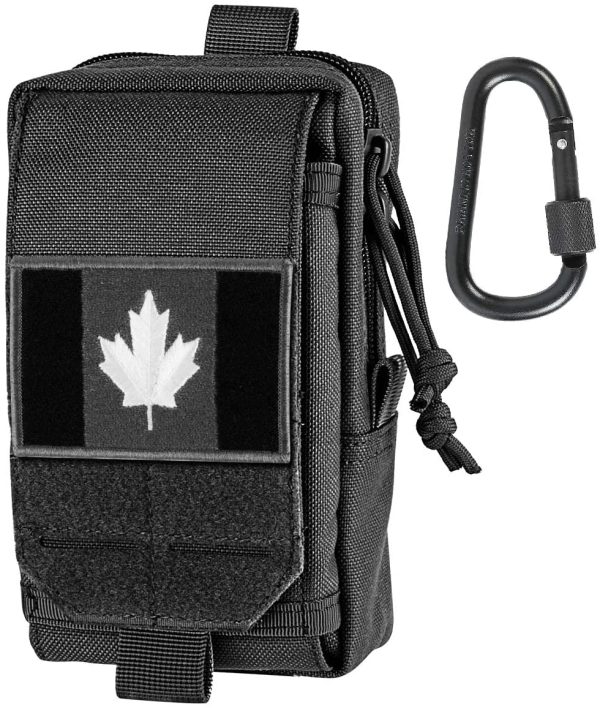 IronSeals Molle Pouch Multi-Purpose Tactical Compact Water-Resistant Utility Pouch with CA Flag Patch and D-Ring Gear Clip - Image 2