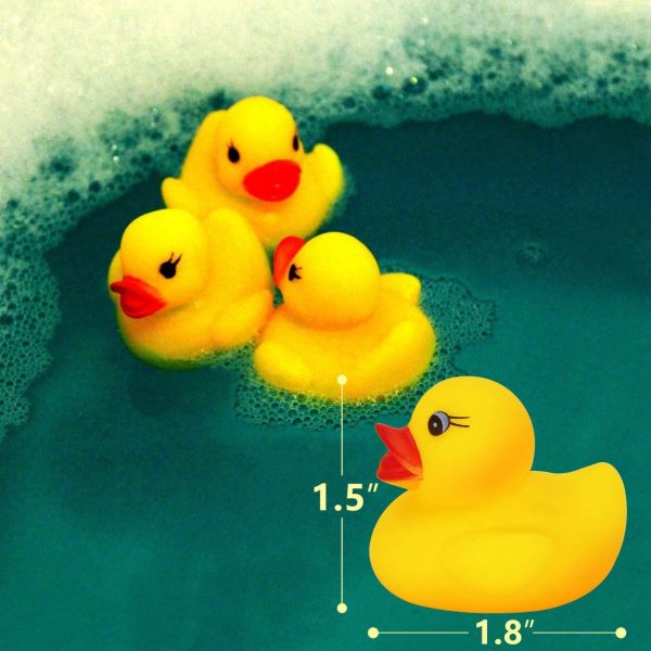 Novelty Place [Float & Squeak] Rubber Duck Ducky Baby Bath Toy for Kids Assorted Colors (12 Pcs) - Image 2