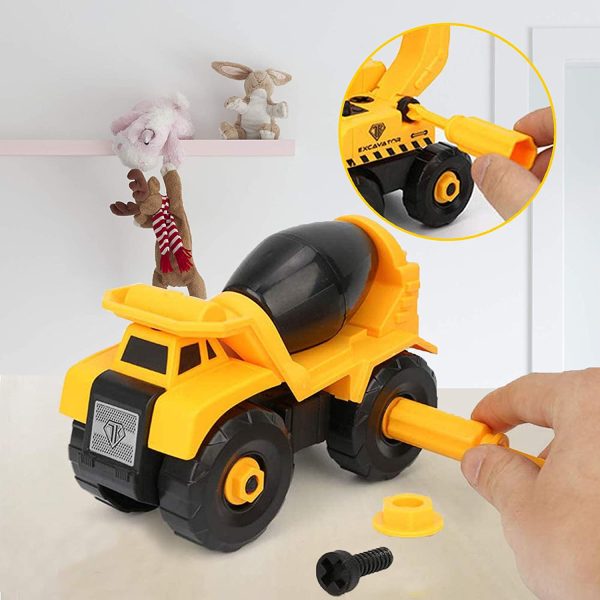 TEUVO Take Apart Truck Car Toys with Electric Drill, Construction Vehicles Building Excavator Toy STEM Trucks Vehicle Set for Kids, DIY Educational Gifts for Kids Ages 3 4 5 Boys Girls - Image 7